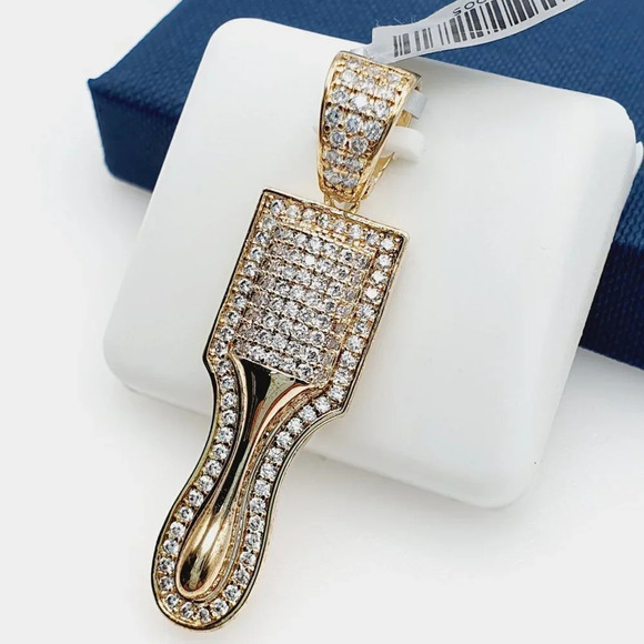 "14K Gold Plated Cubic Zircon Pendant, INUS1BR063 - Picture 2 of 8